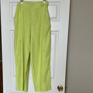 Lime Green High-Waisted Pants